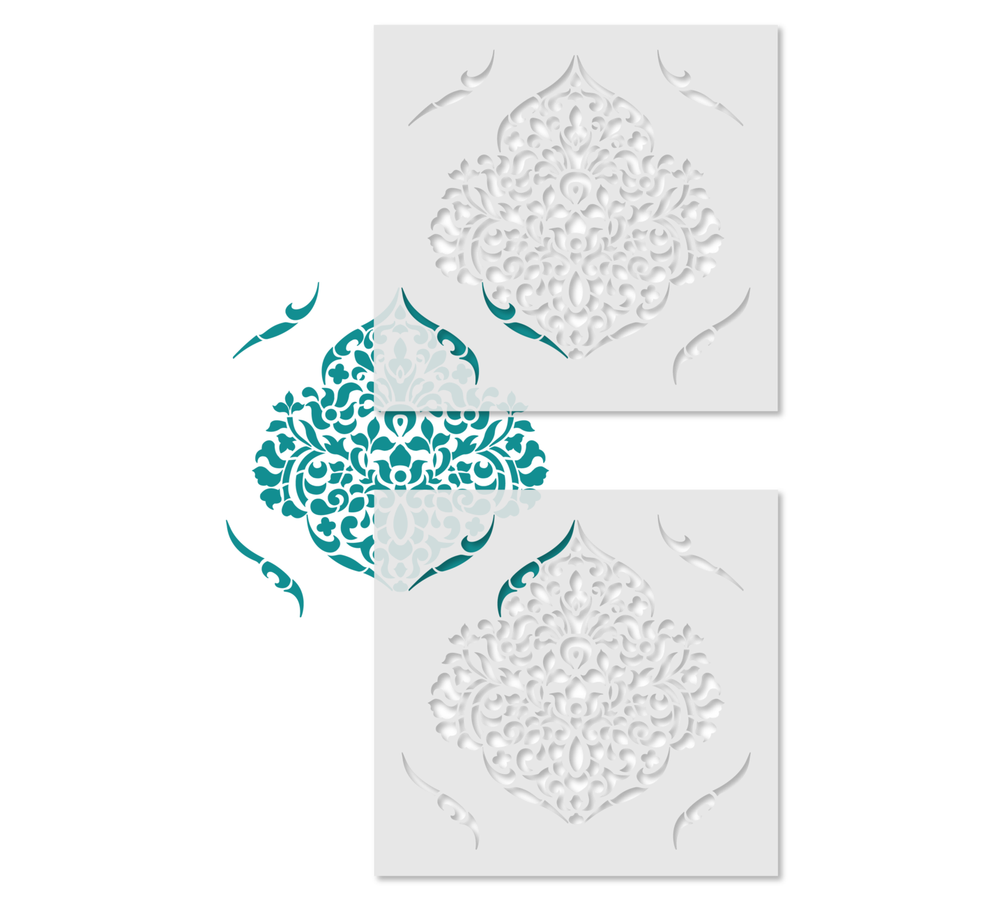 12-Inch Moroccan Damask Wall Stencil | 3737 by Designer Stencils | Pattern Stencils | Reusable Stencils for Painting | Safe & Reusable Template for Wall Decor | Try This Stencil Instead of a Wallpaper | Easy to Use & Clean Art Stencil Pattern