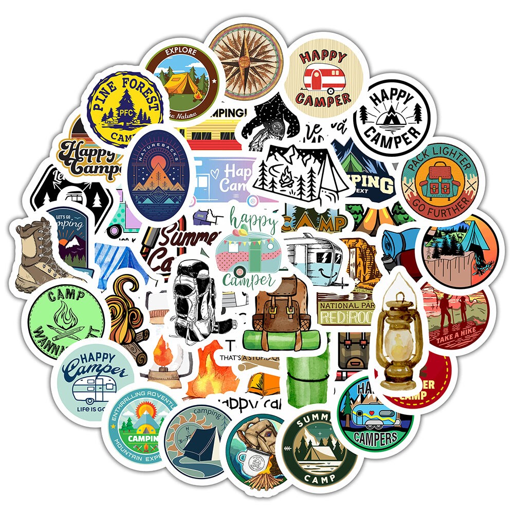 Camping &#x26; Outdoor 50pc Sticker Set