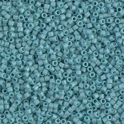 Miyuki Delica Bead 11/0, DB0375, Matte Opaque Turquoise Blue Luster, 5 grams