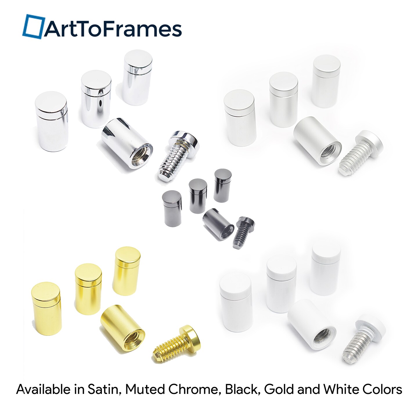 ArtToFrames 10x20 inches Floating Acrylic Frame (Full Frame is 14x24) with Choice of Chrome, Gold, Satin, White or Black Standoff Hardware
