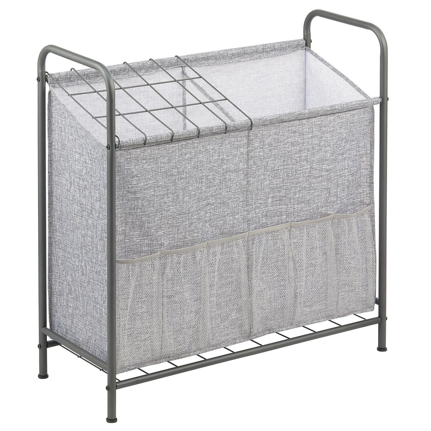 mDesign Sports Equipment Storage Organizer Bin Rack with Front Pockets