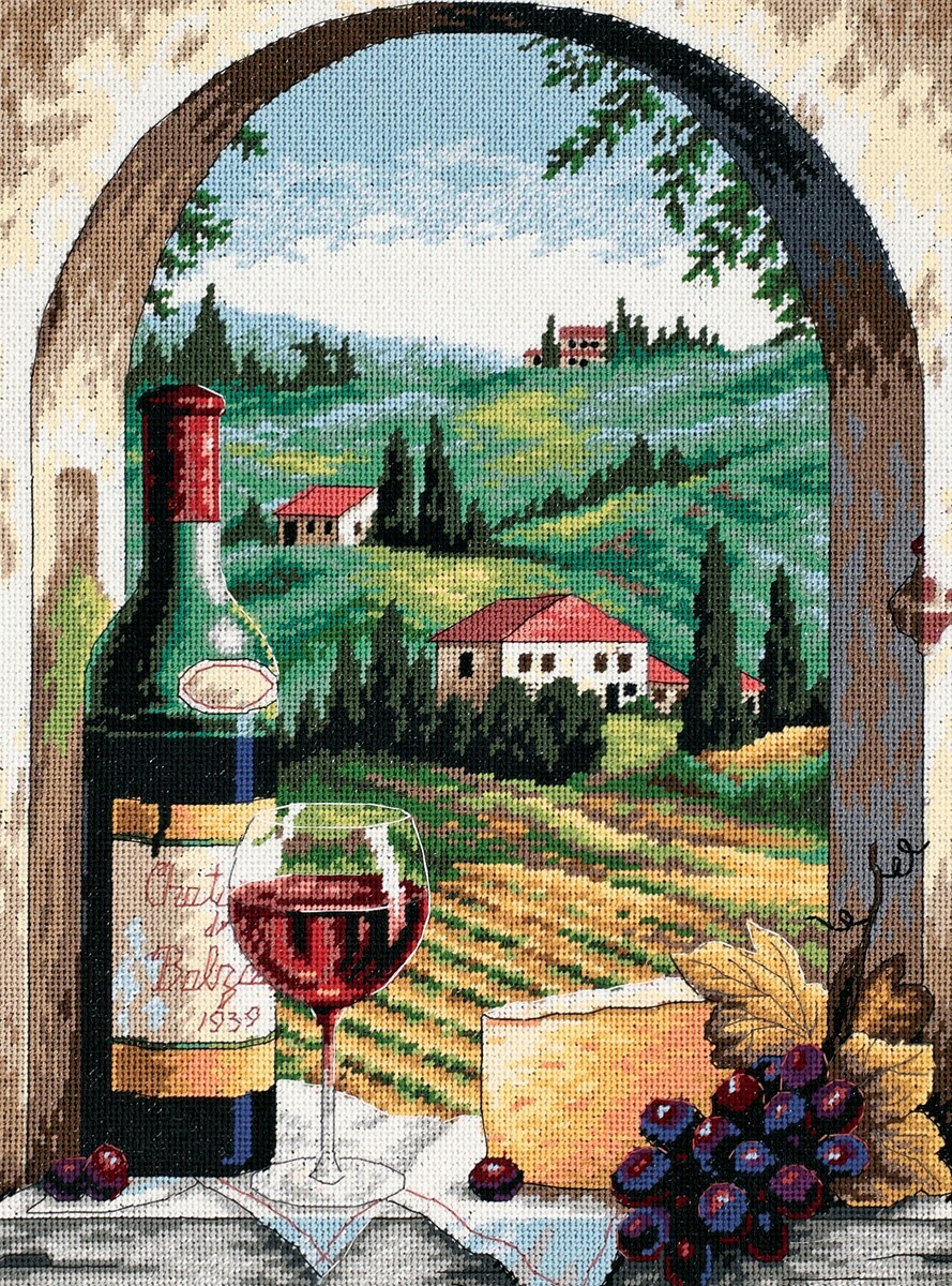 Dimensions Needlepoint Kit 12&#x22;X16&#x22;-Tuscan View Stitched In Floss