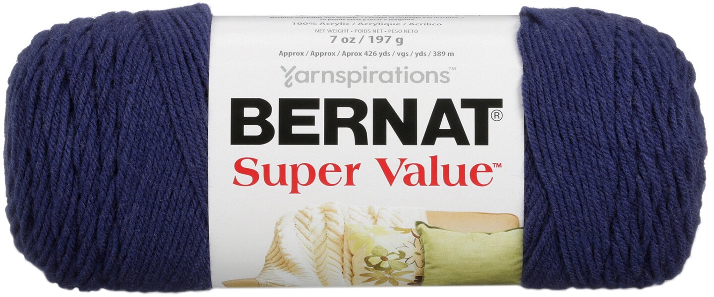 Bernat Super Value Solid Yarn-Denim Heather