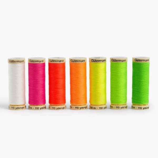 Gutermann - Sew All Polyester Thread - 7 Spools Blister Pack (Neon)