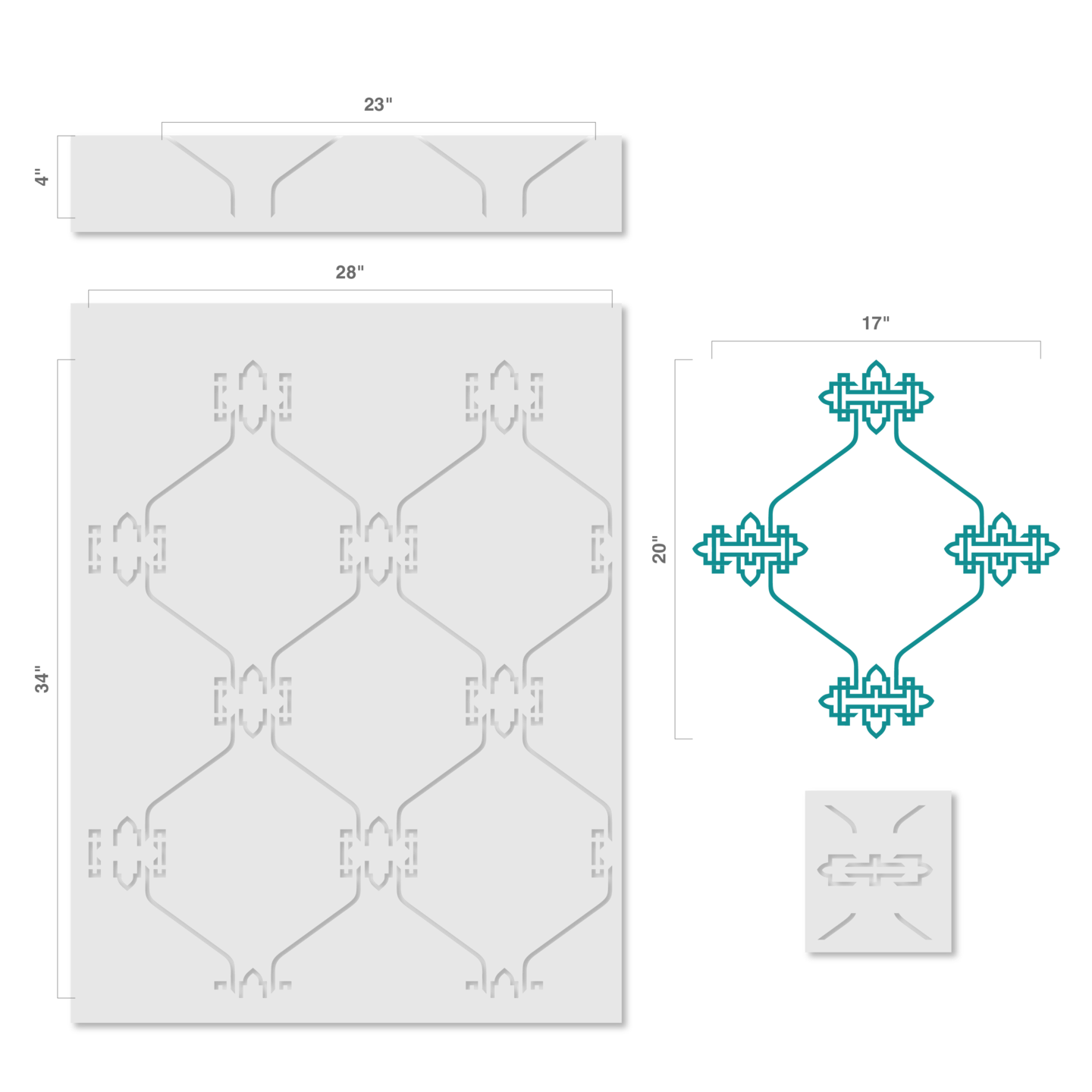 Chinese Lattice All Over Wall Stencil | 3723 by Designer Stencils | Pattern Stencils | Reusable Stencils for Painting | Safe &#x26; Reusable Template for Wall Decor | Try This Stencil Instead of a Wallpaper | Easy to Use &#x26; Clean Art Stencil Pattern