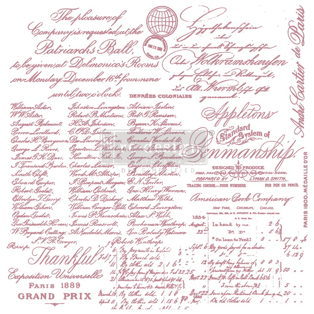 Redesign Decor Clear-Cling Stamps - Handwritten Note 12&#x22;x12&#x22;