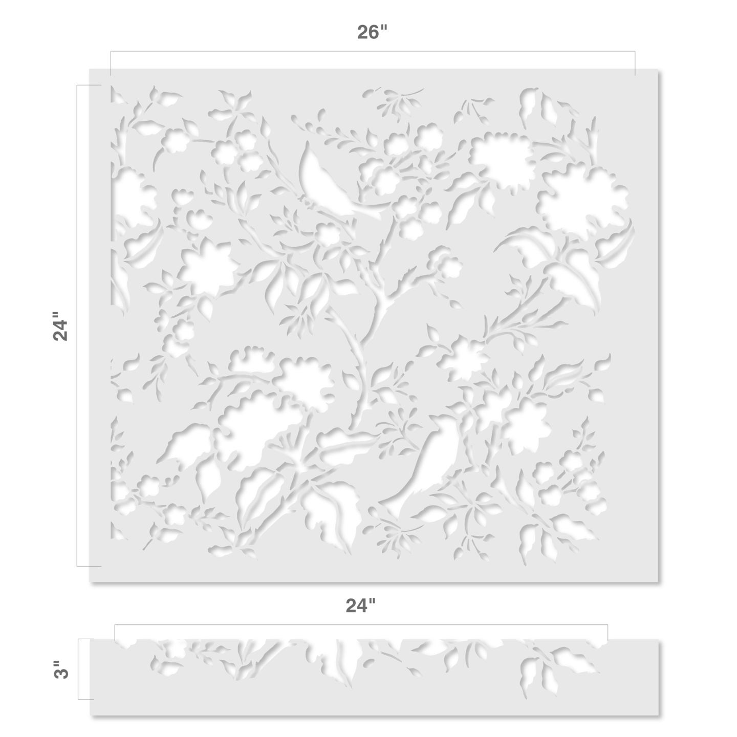 Contemporary Birds in Trees Wall Stencil | 3709 by Designer Stencils | Animal &#x26; Nature Stencils | Reusable Art Craft Stencils for Painting on Walls, Canvas, Wood | Reusable Plastic Paint Stencil for Home Makeover | Easy to Use &#x26; Clean Art Stencil