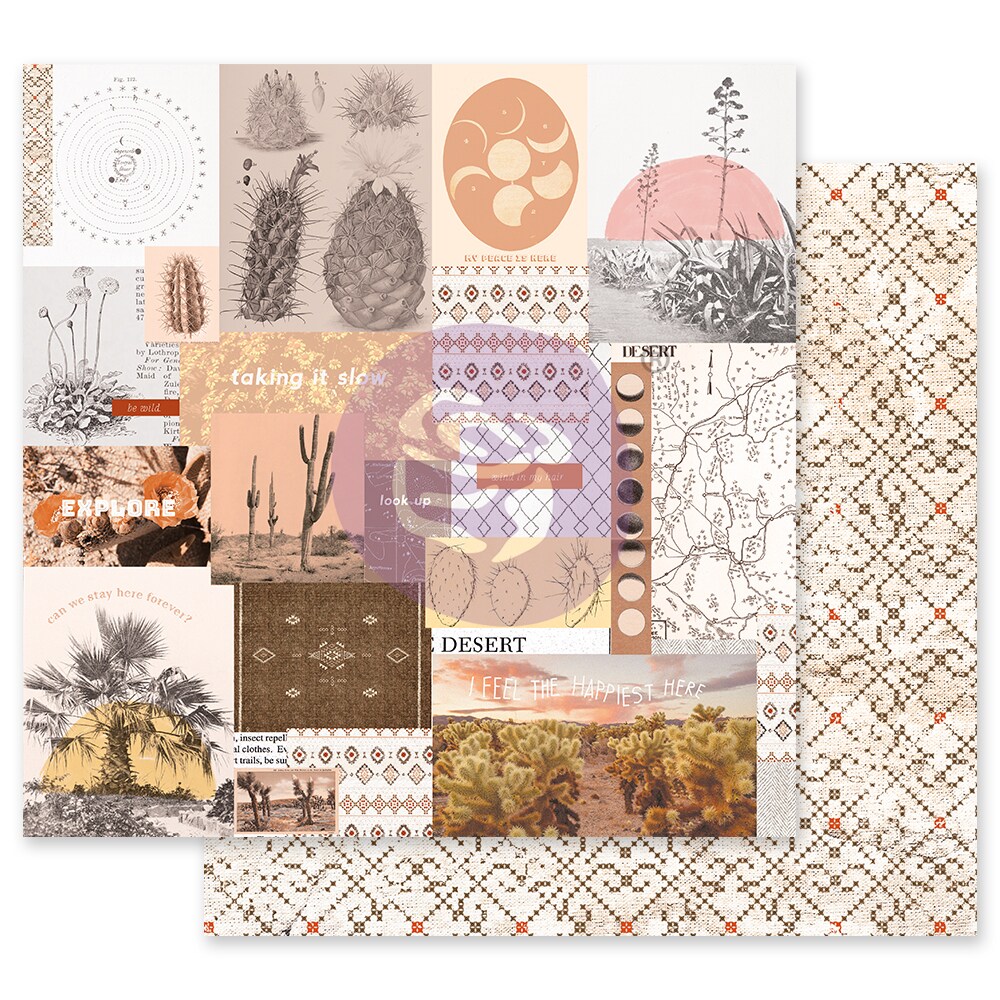 Prima Marketing Inc Golden Desert Collection 12x12 Sheet - My Peaceful Place - W/ Foil Details 655350849535 (10 SHEETS)