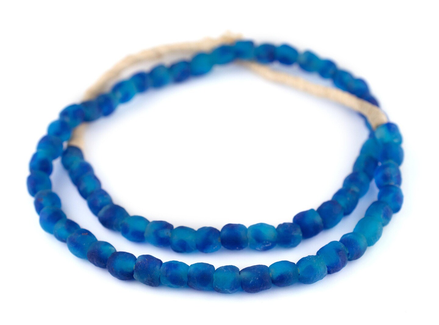 The Bead Chest® African Recycled Glass Beads, 9mm - Full Strand Eco-Friendly Fair Trade Sea Glass Beads from Ghana Handmade Ethnic Round Spherical Tribal Boho Krobo Spacer Beads