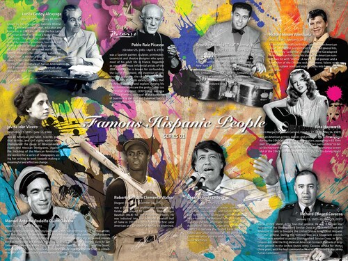 Famous Hispanic People Poster Series 01, 24&#x22;x18&#x22;, Unframed