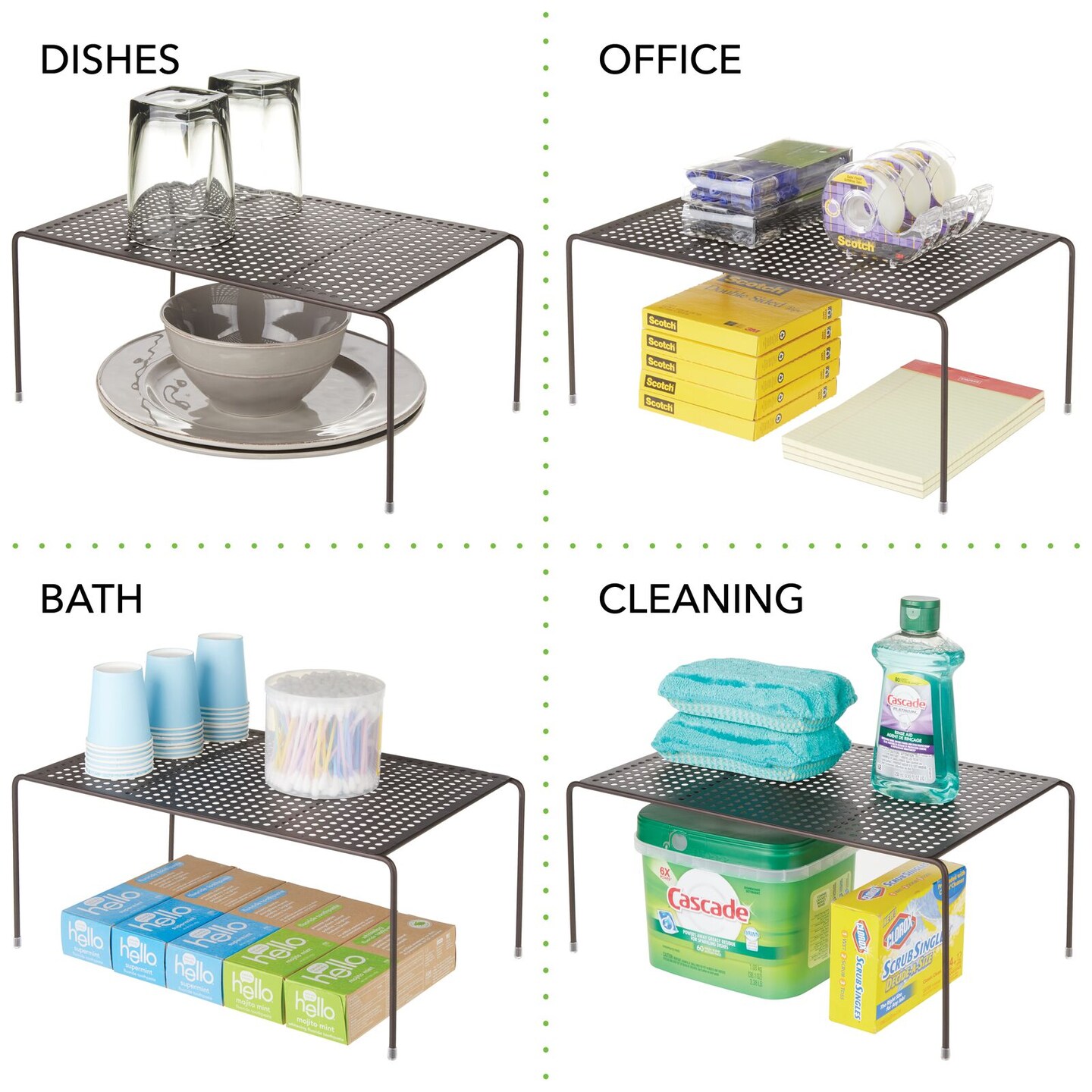 mDesign Kitchen Pantry, Countertop Storage Shelf, Large