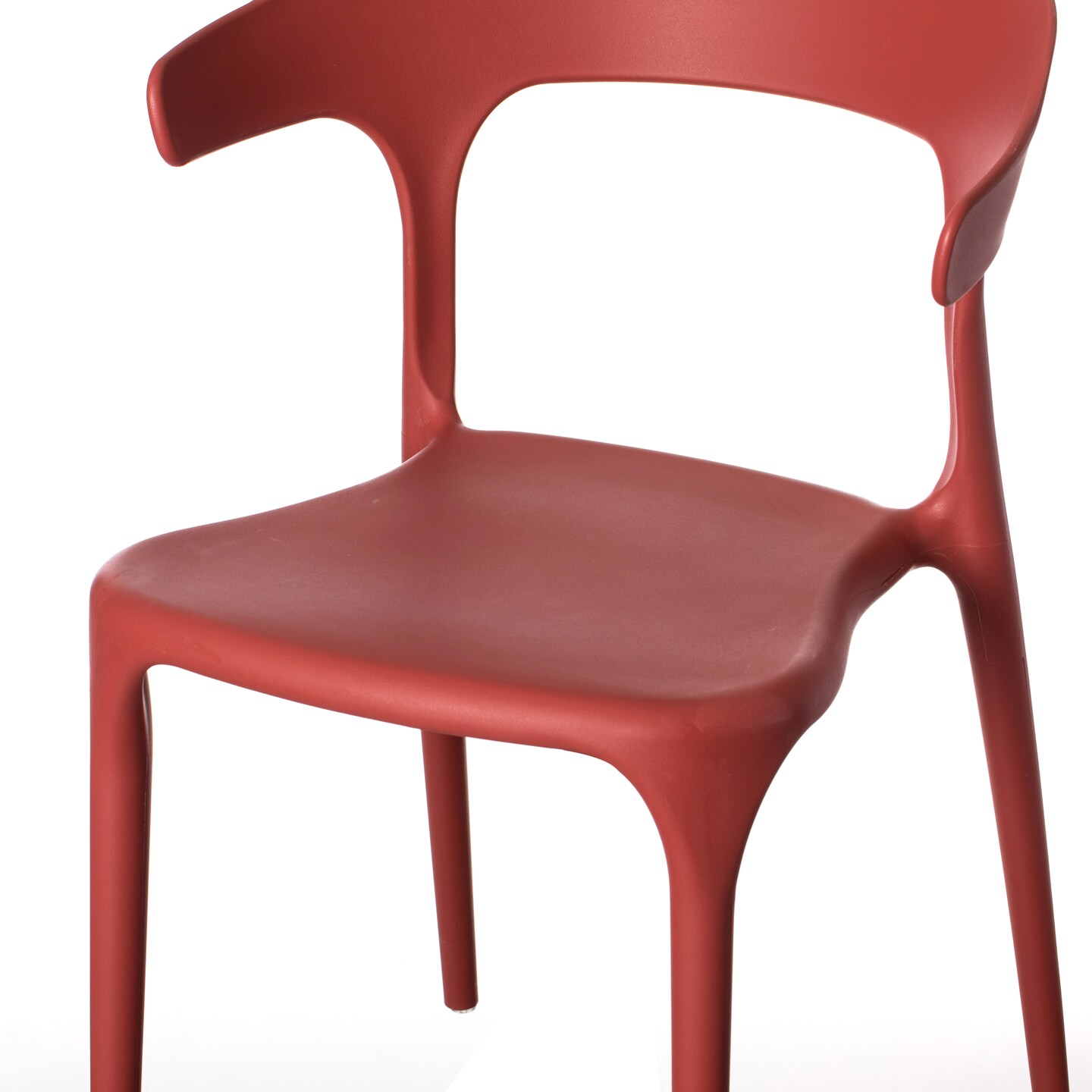 Modern Plastic Outdoor Dining Chair with Open U Shaped Back