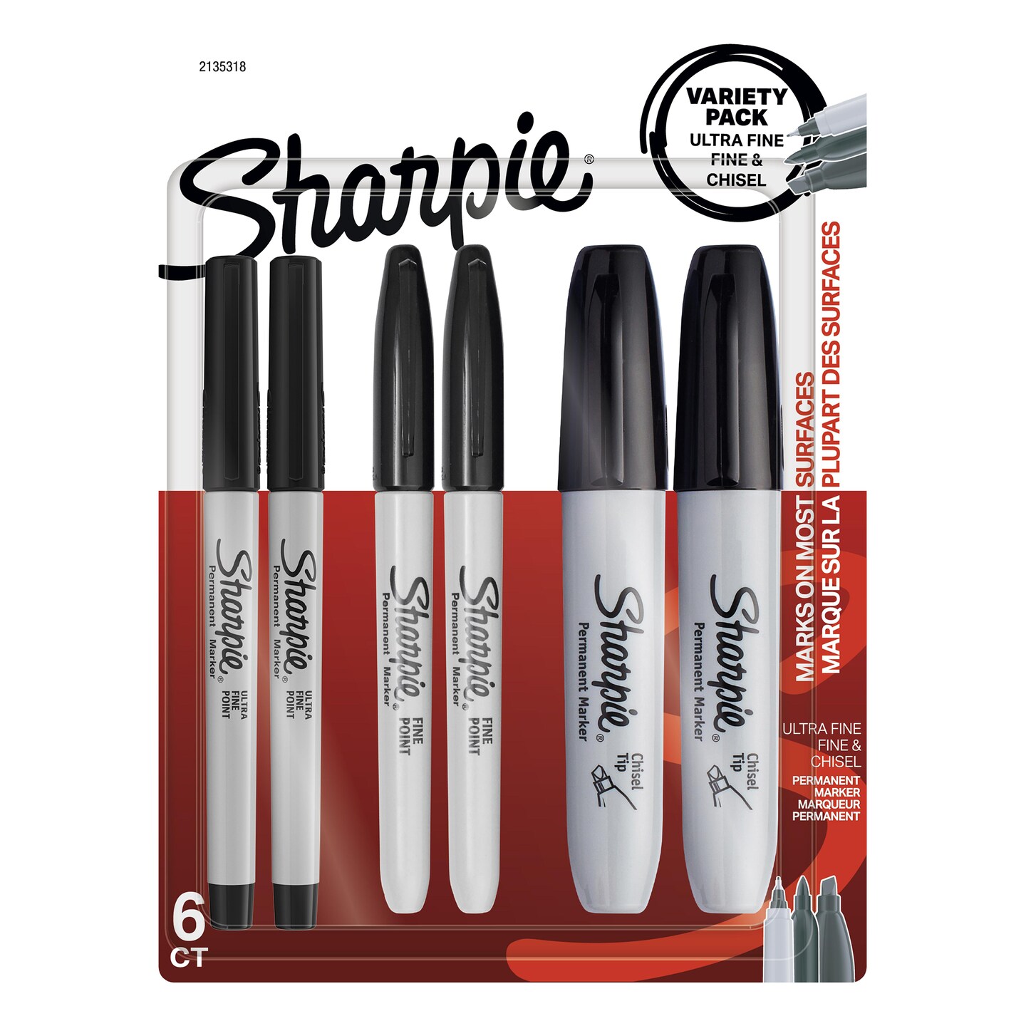 Sharpie Marker Set, 6-Markers, Fine, Metallic 