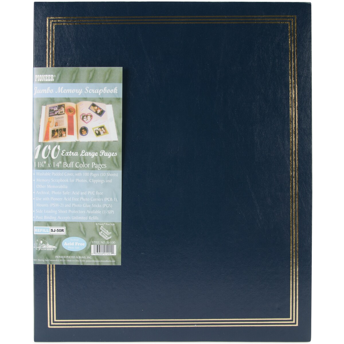 Pioneer Post Bound Jumbo Album 11&#x22;X14&#x22;-Navy Blue