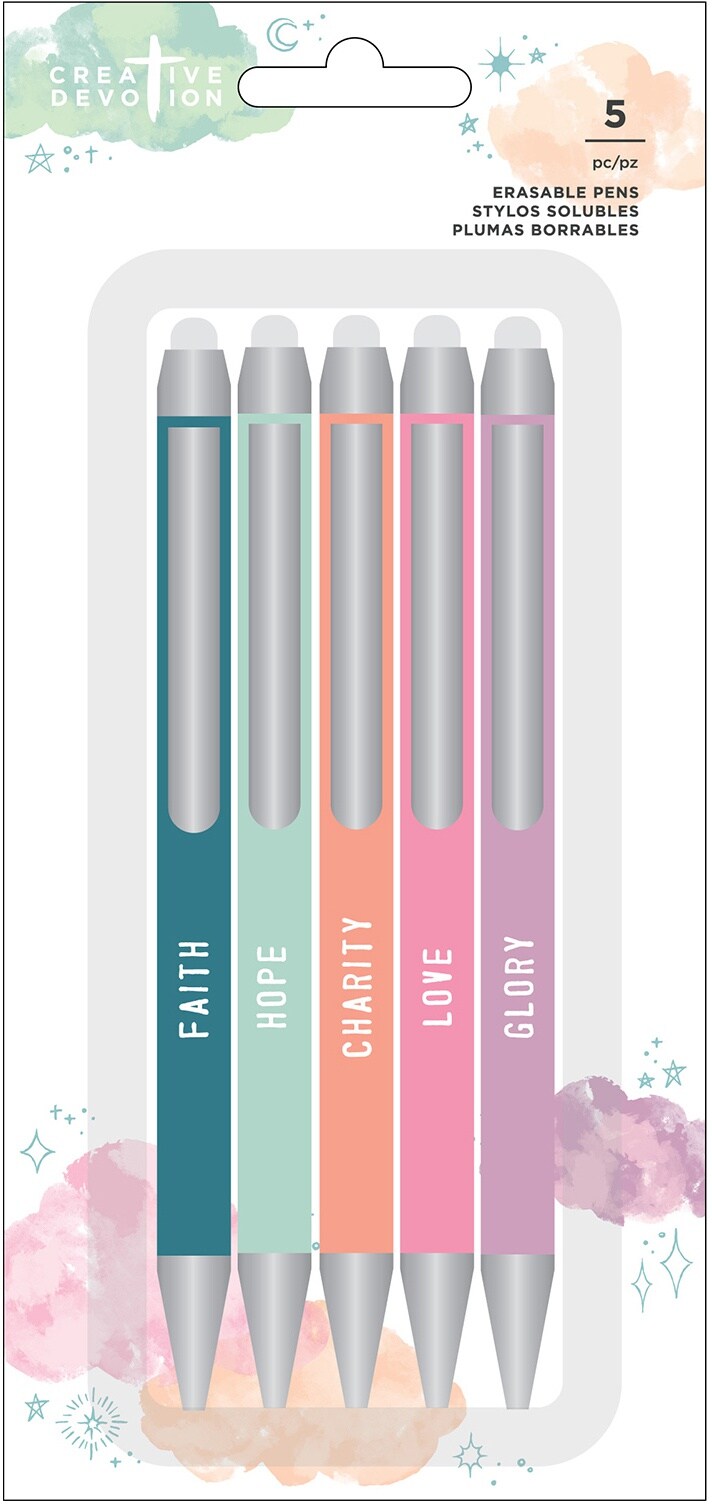 Creative Devotion Draw Near Erasable Fine Point Pens 5/Pkg-Assorted Colors
