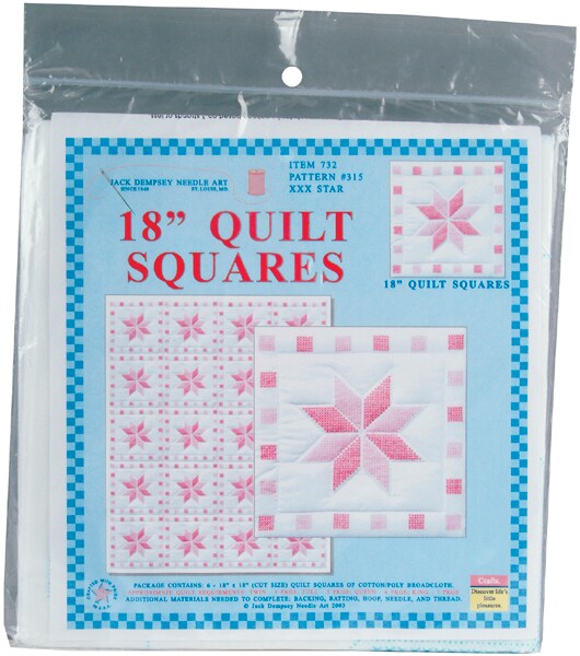 Jack Dempsey Timbrato trapunta Bianco blocchi 18 X 18 6/Pkg-anelli di nozze