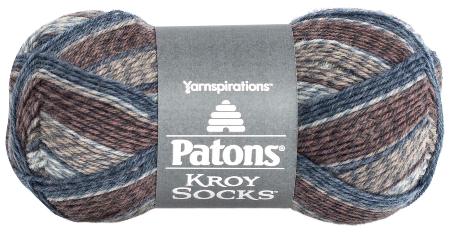 Patons Kroy Socks Yarn-Blue Brown Marl