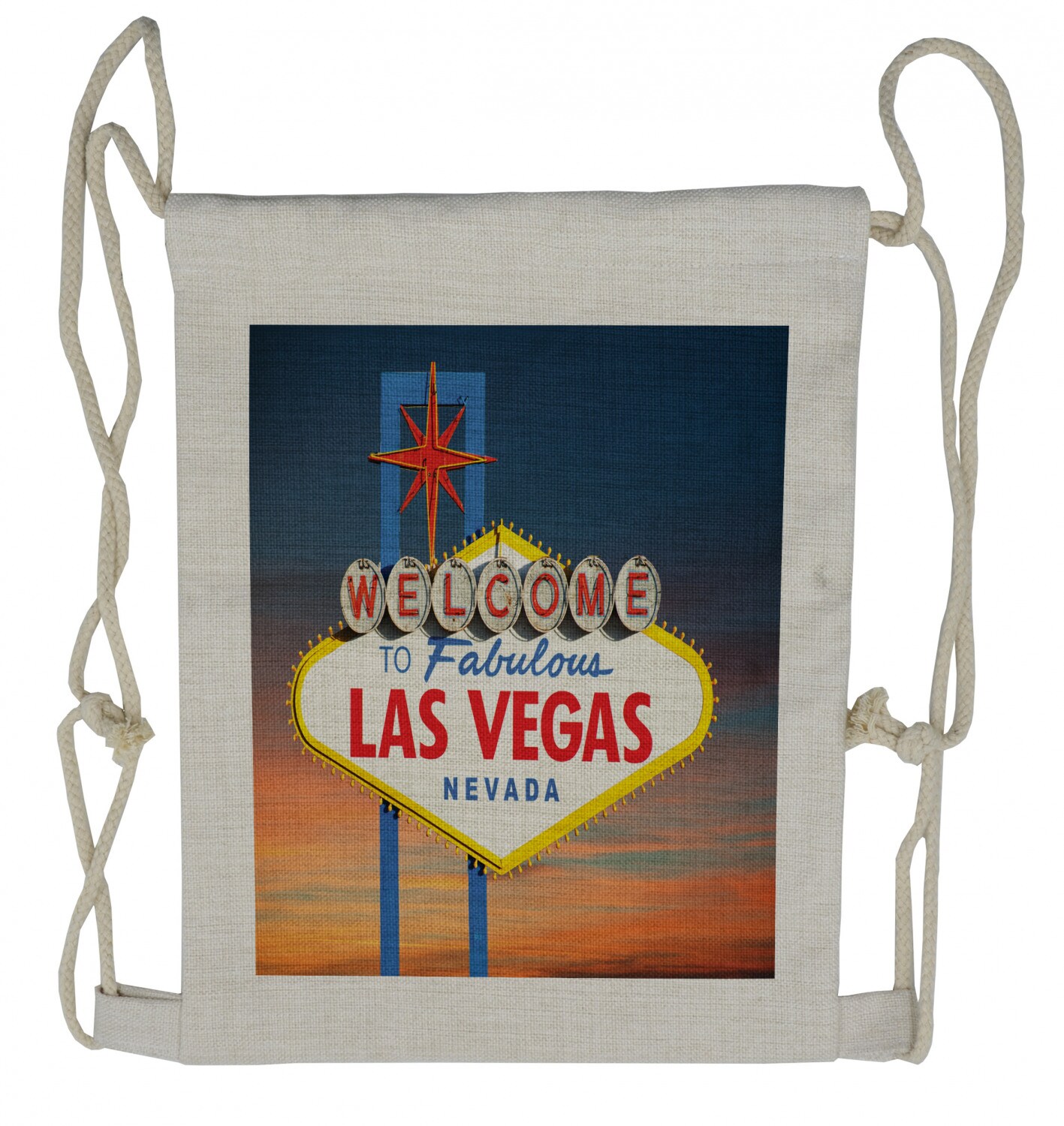 Ambesonne USA Drawstring Backpack, Fabulous Las Vegas Nevada, Sackpack Bag
