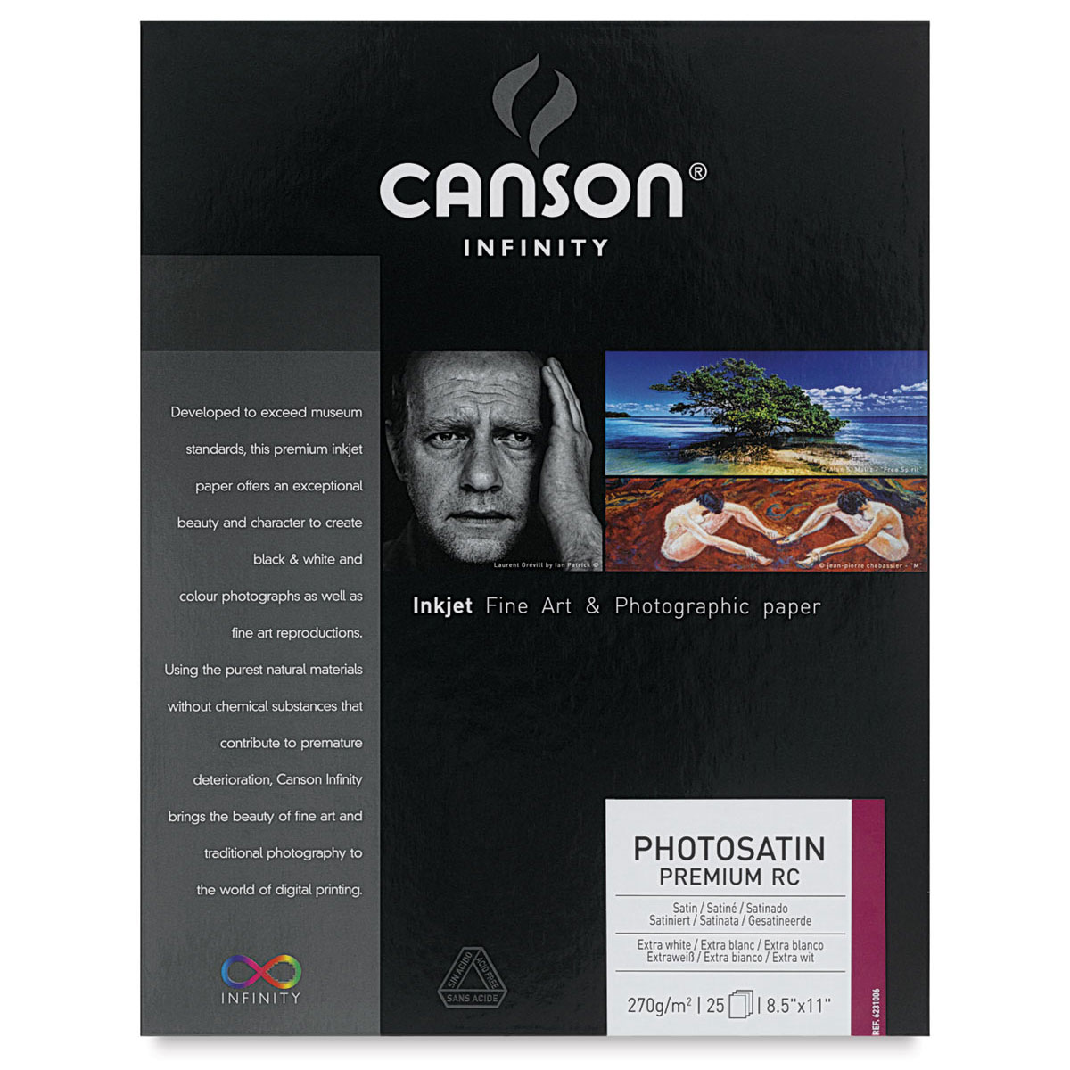 Canson Infinity PhotoSatin Art Papers - 8-1/2" x 11", Premium Resin Coated, Single Sheet