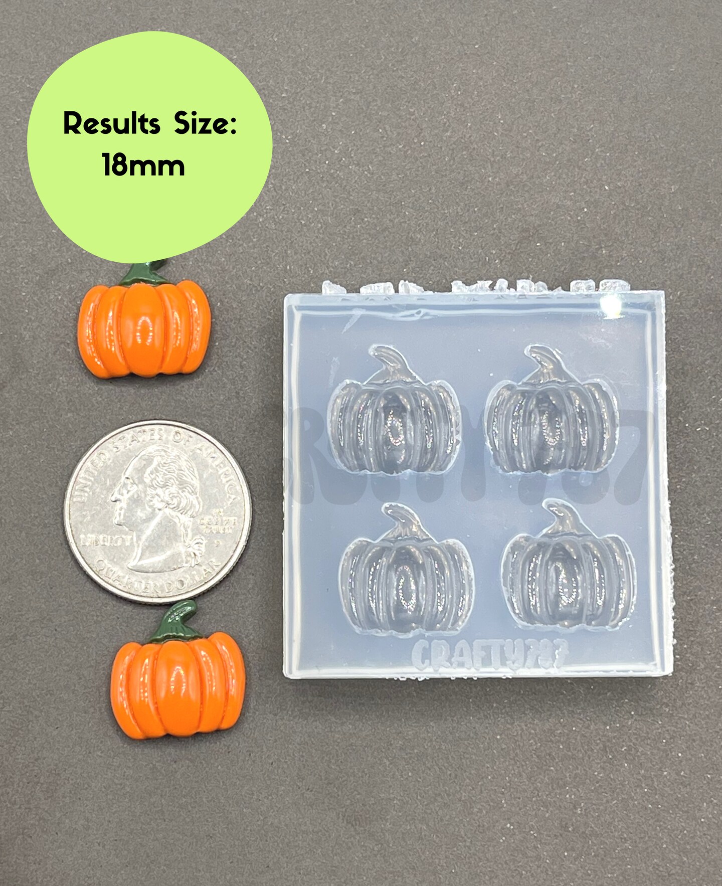Pumpkin 3D Silicone Mold, Resin Earring Mold(A14)