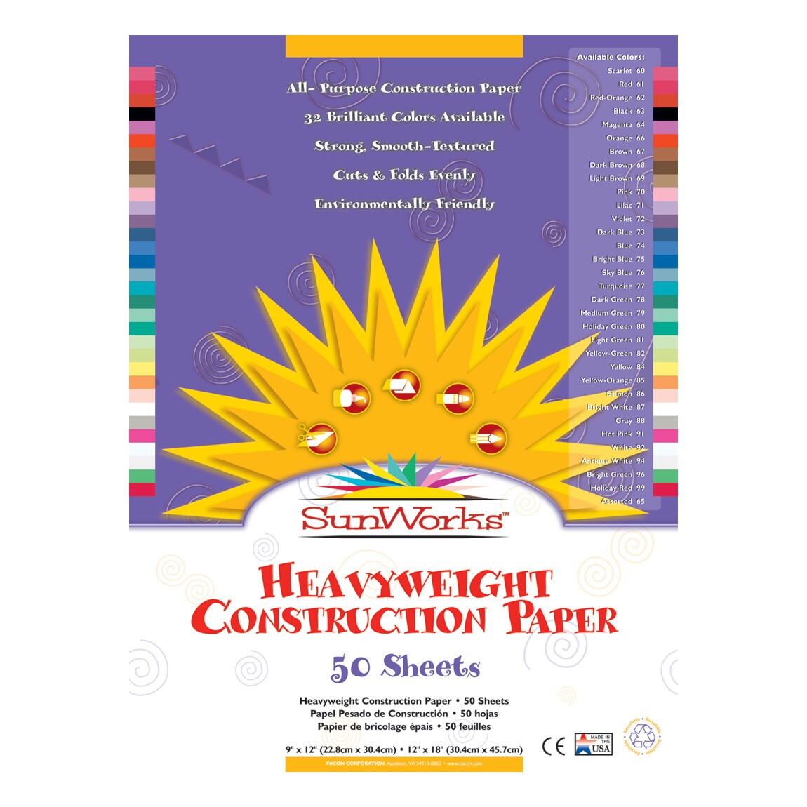 SunWorks Construction Paper, 9 x 12 Assorted