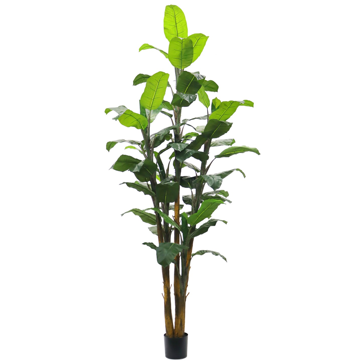 Artificial 8' Banana Tree in Pot with 50 Leaves Lifelike Faux Plant for Indoor/Outdoor Decor