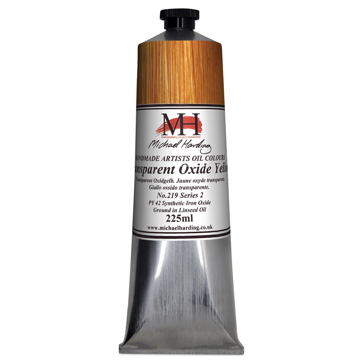 Michael Harding Artists Oil Color - Transparent Oxide Yellow, 225 ml tube