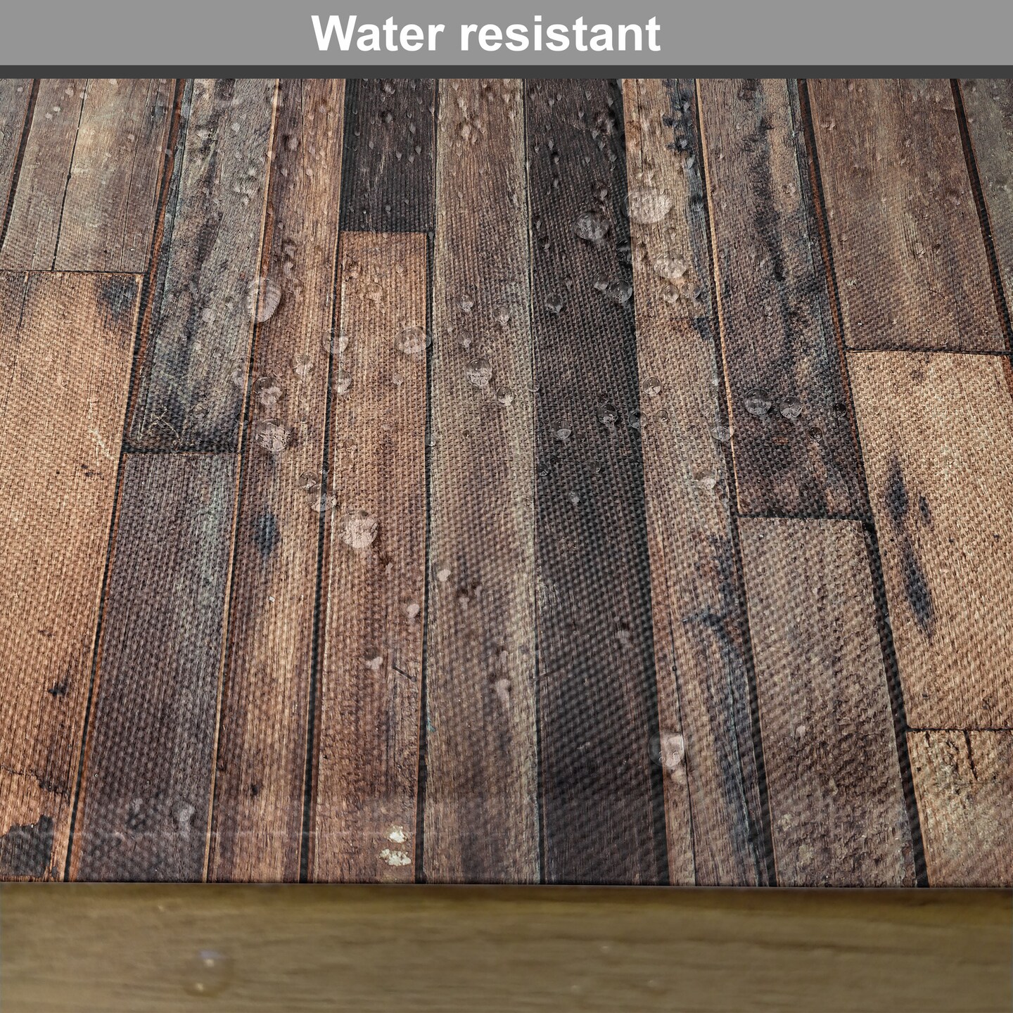 Ambesonne Wooden Print Place Mats Set of 4, Brown Old Hardwood Floor Plank Grunge Lodge Garage Loft Rural Natural Graphic, Washable Fabric Placemats for Dining Table, Standard Size, Brown