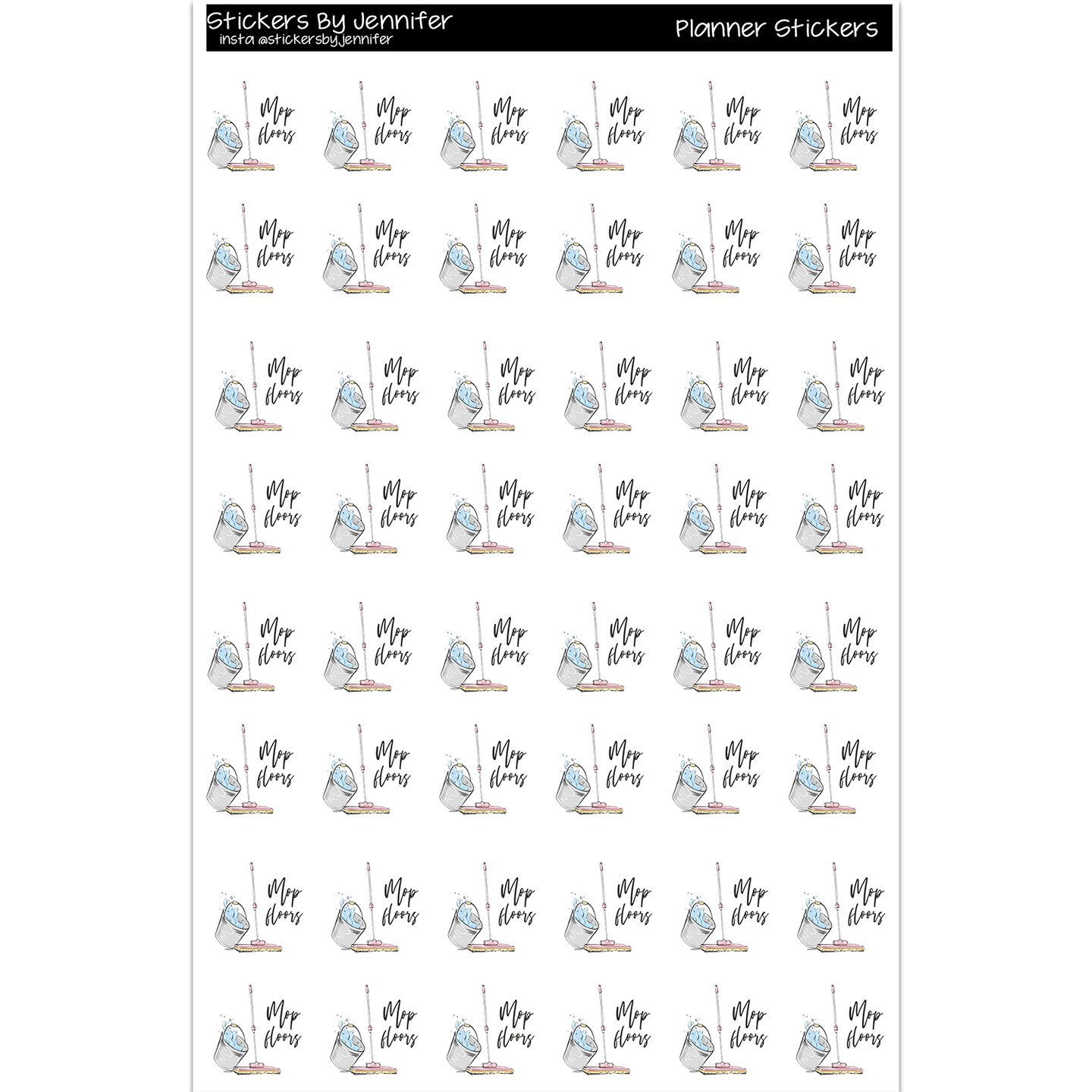 Mop Floors Functional Planner Stickers