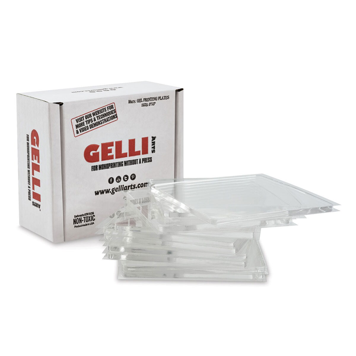 Gelli Arts Gel Printing Plates - Student Class Pack, 5&#x22; x 5&#x22;, Square, Pkg of 10