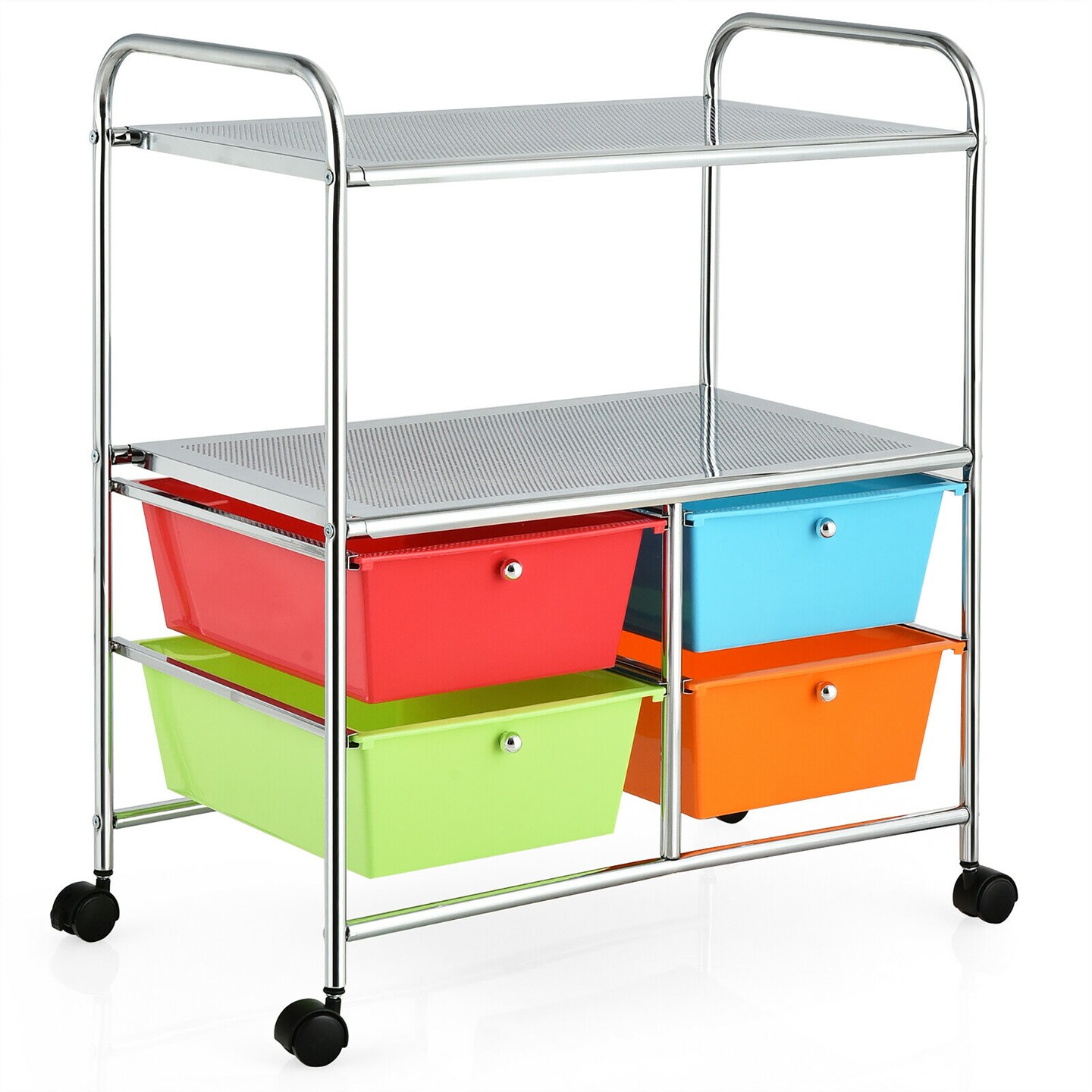 Costway 10 Drawer Rolling Storage Cart Scrapbook Paper Office School Organizer Black