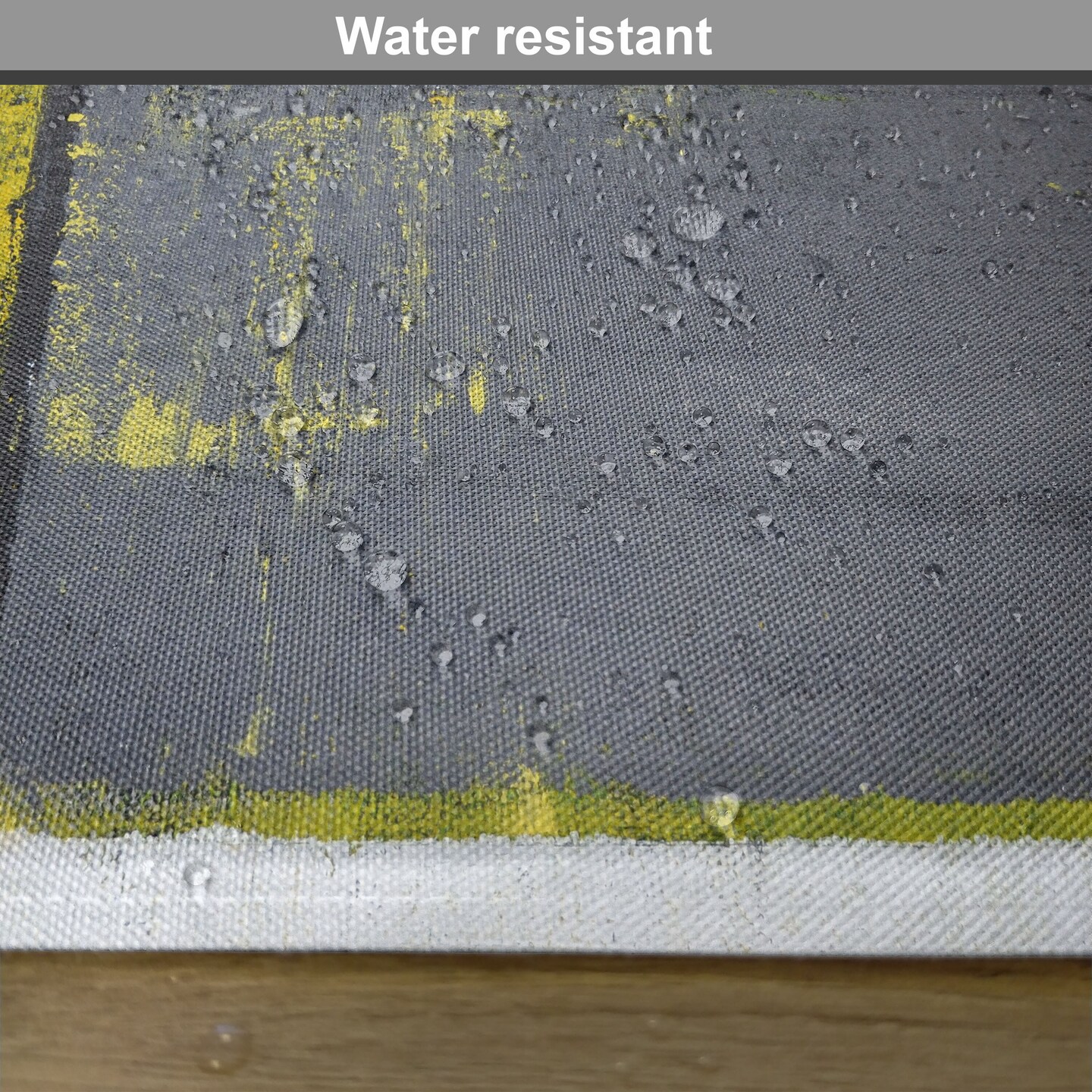 Ambesonne Grey and Yellow Place Mats Set of 4, Street Art Modern Grunge Abstract Design Squares, Washable Fabric Placemats for Dining Table, Standard Size, Grey Yellow