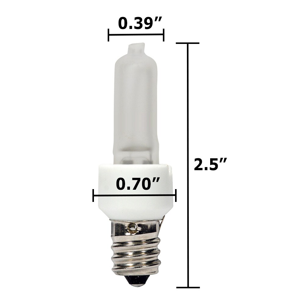 Satco KX-2000 60W 120V JDX E12 Candelabra base Frost Xenon halogen bulb