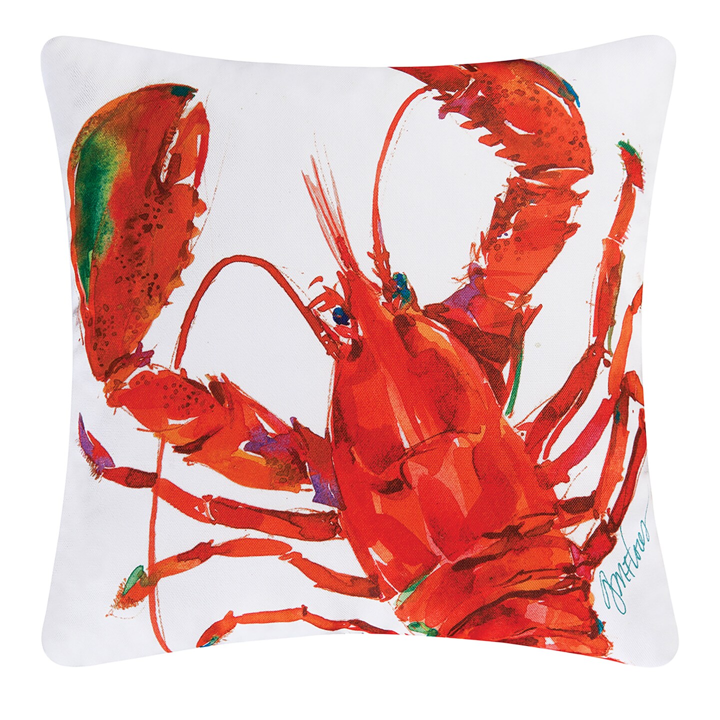 18&#x22; x 18&#x22; Lobster Indoor/Outdoor Pillow