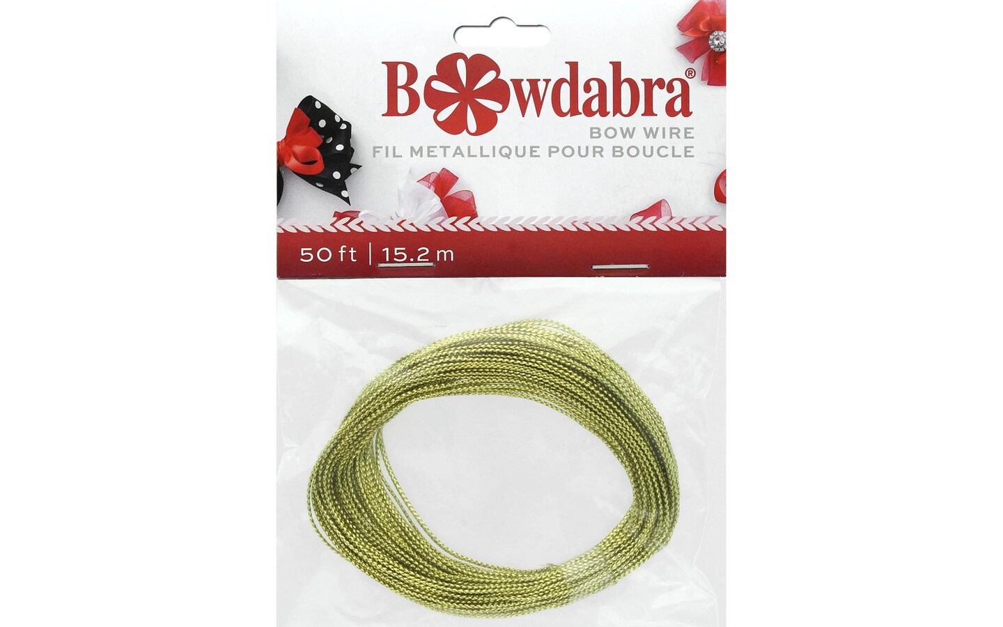 Morex Bowdabra Bow Wire - 50 Feet Gold Spool, For Tying Ribbon Bows, Crafting, Gift Wrapping - View #3