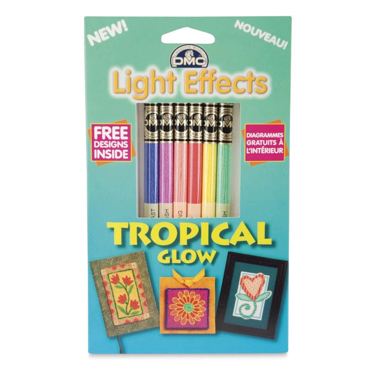 DMC Light Effects Embroidery Floss Pack - Tropical Glow, 8-3/4 yards, Set of 6