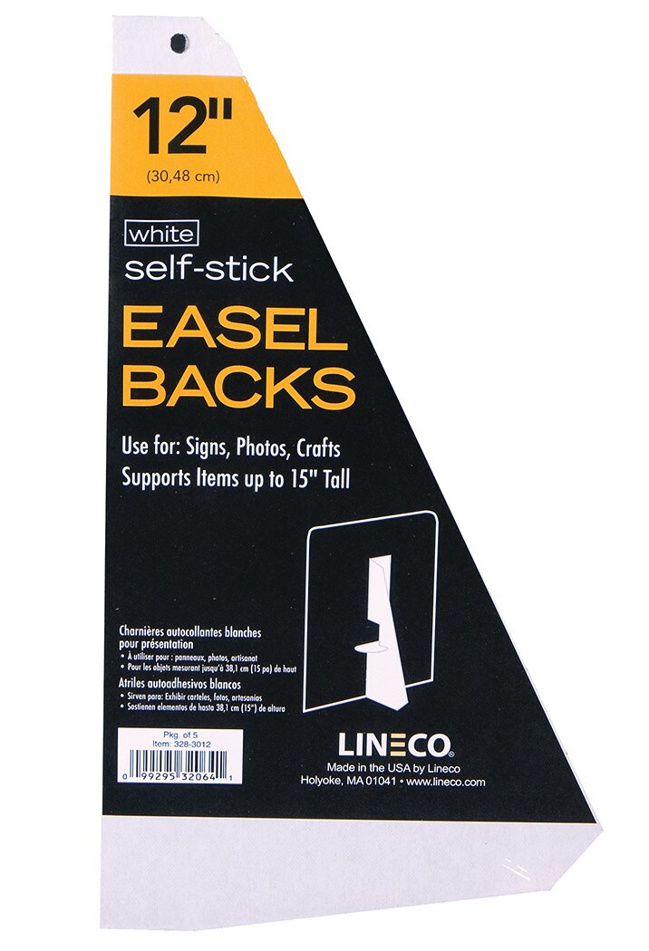 Lineco/University Products SelfStick EaselBacks White 5 per Pack