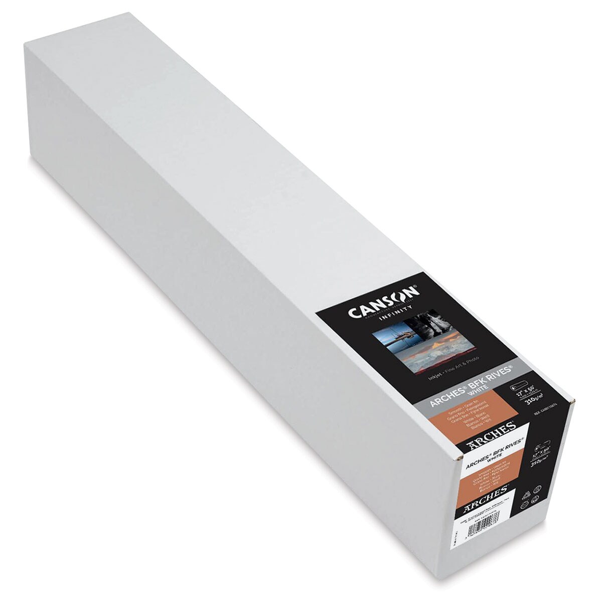 Canson Infinity Arches BFK Rives Inkjet Fine Art and Photo Paper - 17&#x22; x 50 ft, White, 310 gsm, Roll