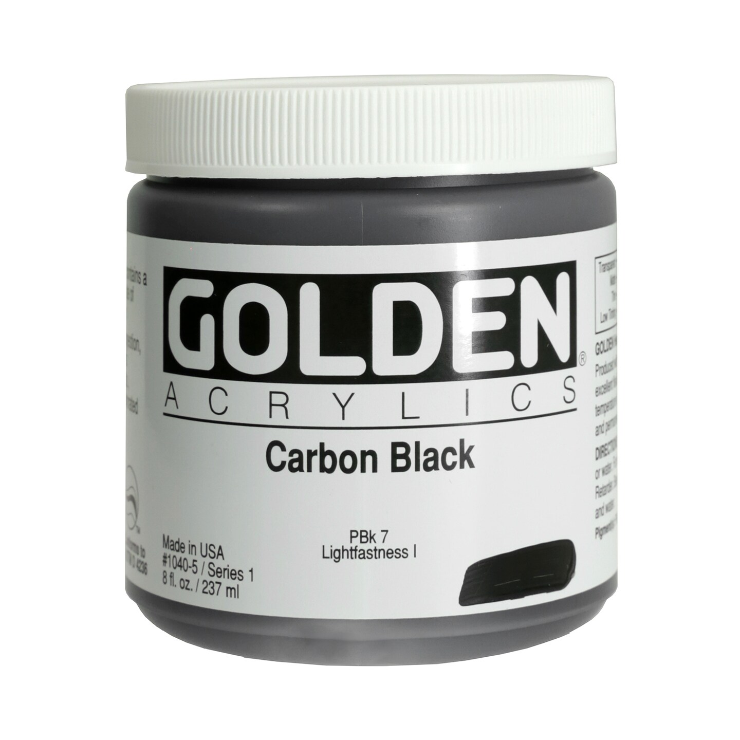 Golden Heavy Body Acrylic - Carbon Black 5 oz.