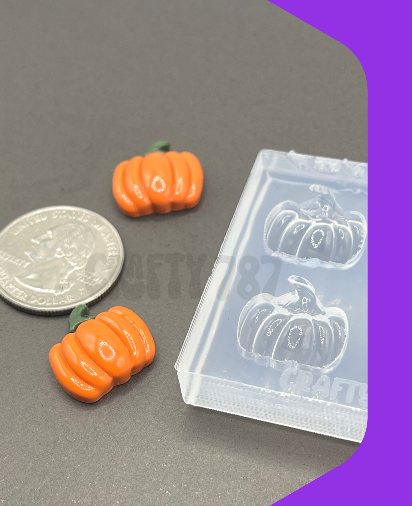 Pumpkin 3D Silicone Mold, Resin Earring Mold(A14)