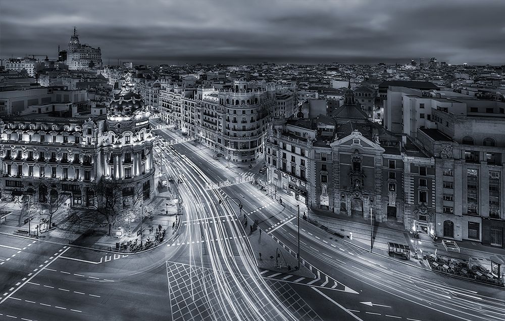 Madrid City Lights Poster Print by Javier De La # 56163