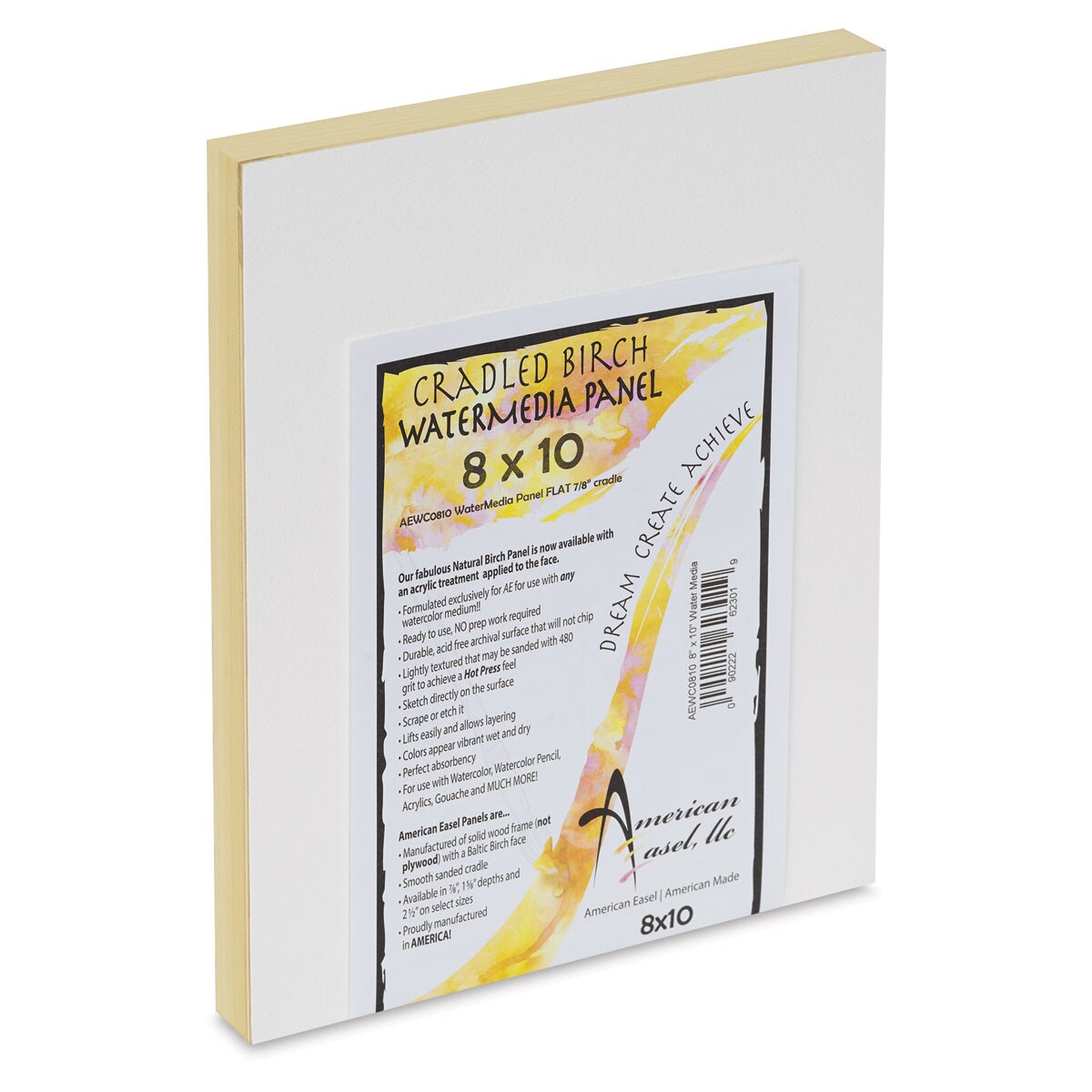 American Easel WaterMedia Panel - 8" x 10", Traditional Profile 7/8"