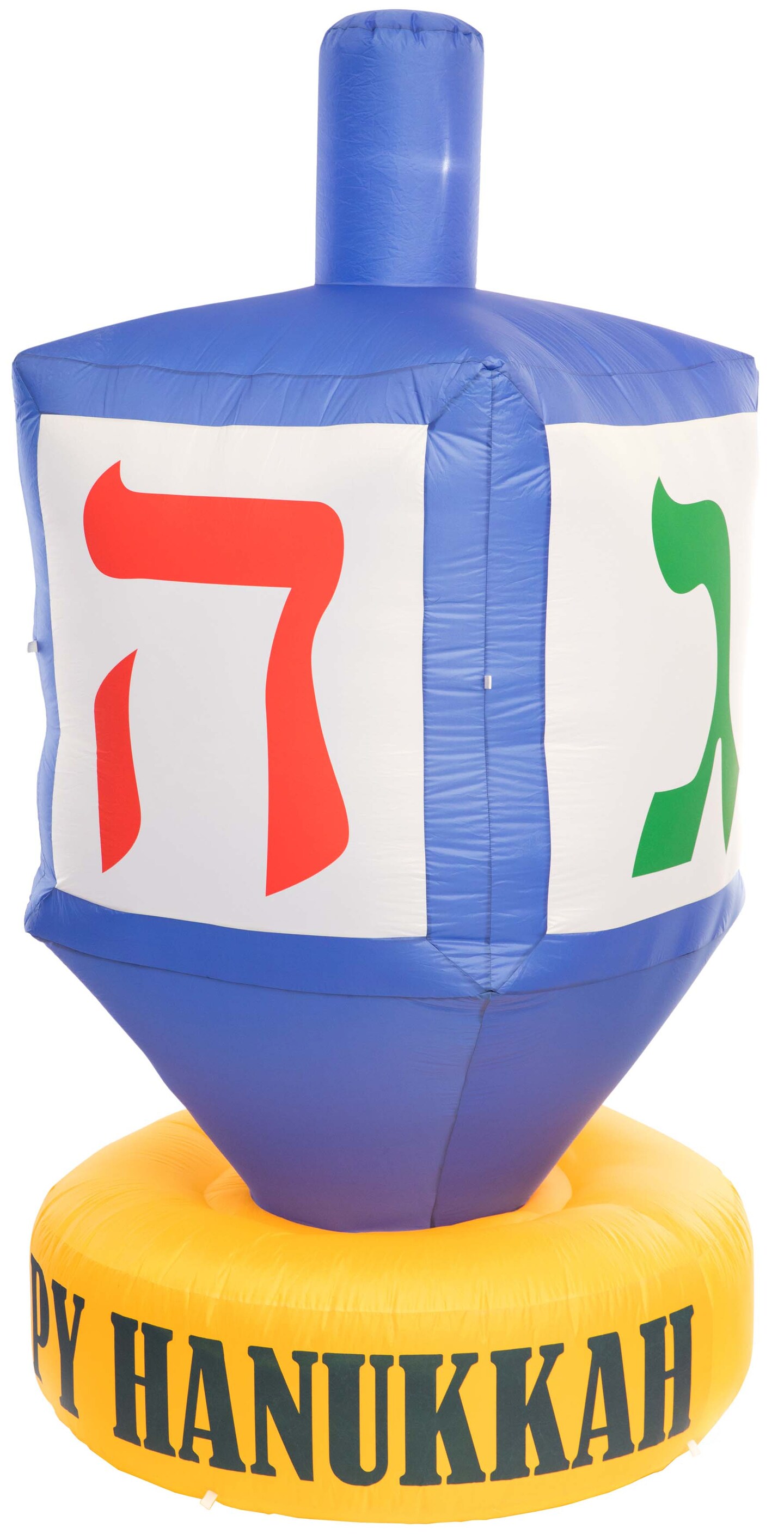 Giant Hanukkah Inflatable Dreidel - Yard Decor with Built-in Bulbs, Tie-Down Points, and Powerful Built in Fan