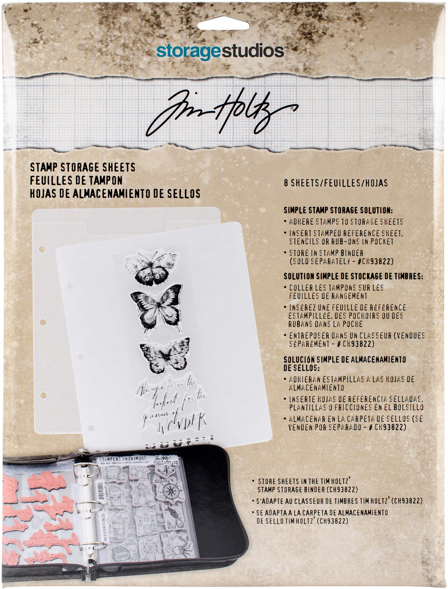 Tim Holtz Storage Studios Stamp Storage Binder Refills 8/Pkg-7.25"X10"