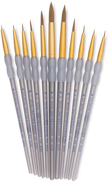 Royal Langnickel Crafters&#x27; Choice Brush Set - Taklon Round Brushes, Set of 11