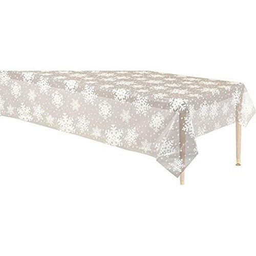 Clear Snowflake Plastic Table Cover | Michaels