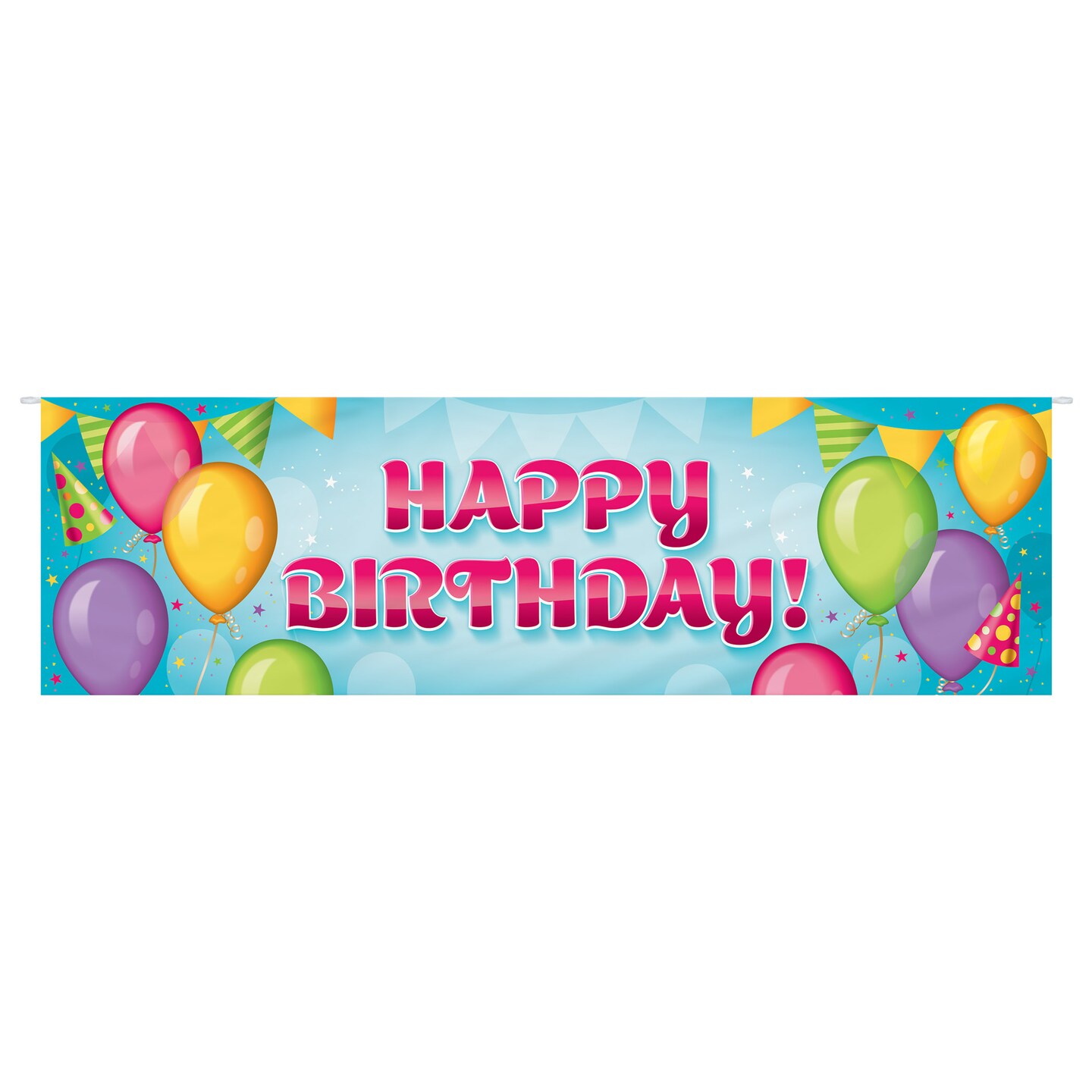 Beistle - 17.25" x 59" - Multicolor - Hanging Happy Birthday Banner - 12 Pieces