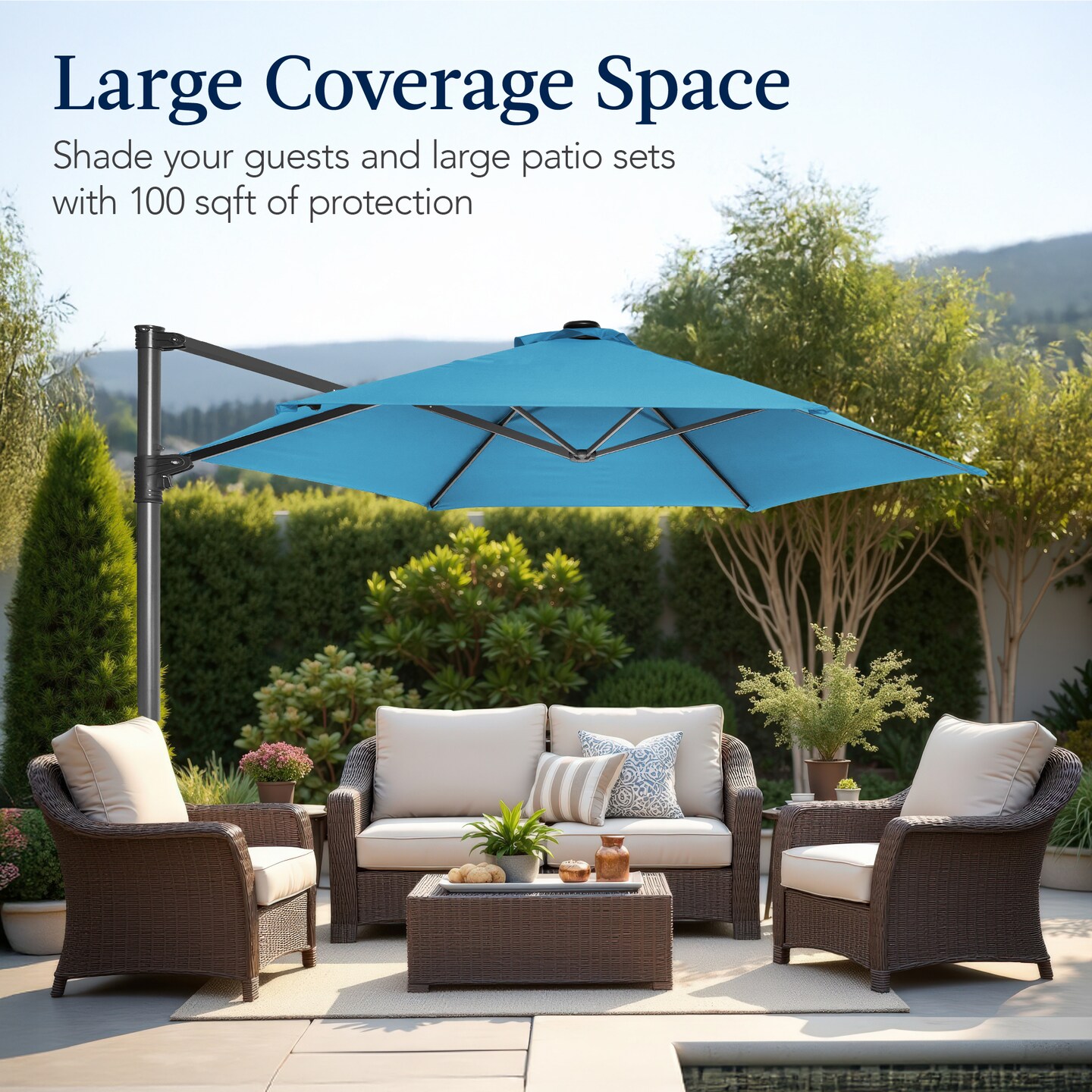 Best Choice Products 10ft 360° Rotating Cantilever Offset Hanging Patio Umbrella