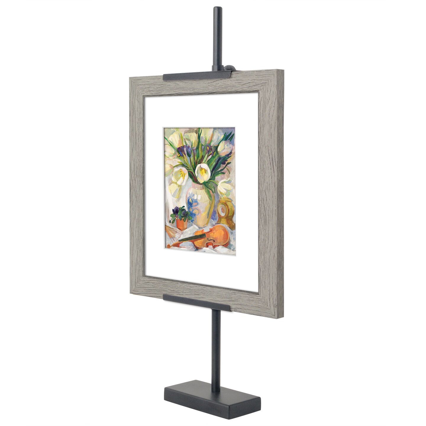 Americanflat Adjustable Tabletop Easel Stand for Picture Frames up to 18" - Ideal Picture Frame Stand to Display Art, Signs, or Photos - Black