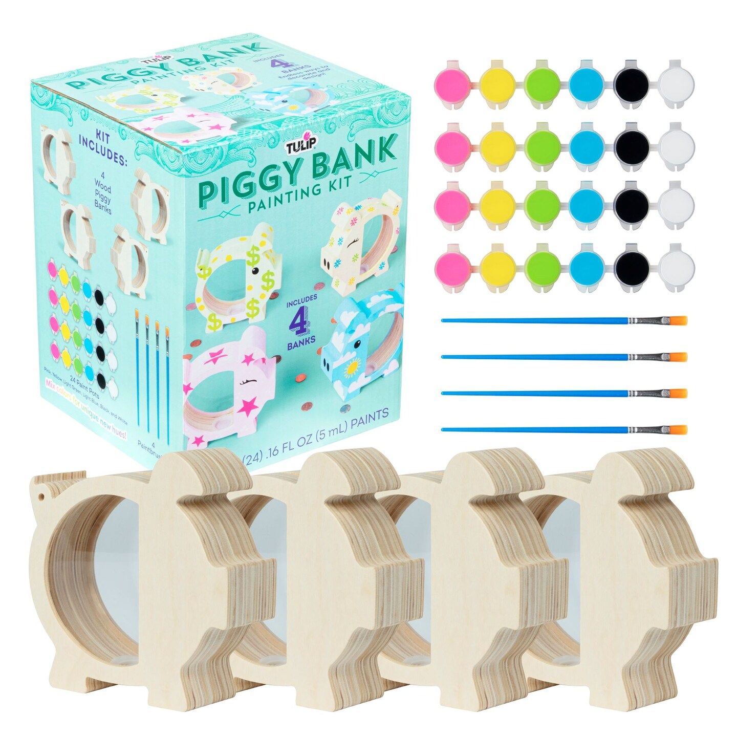 Tulip Wood Bank 4-Pc. Painting Kit